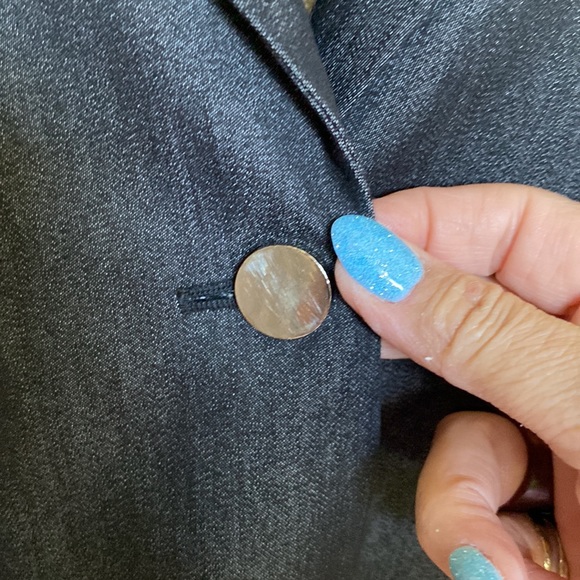 Calvin Klein women’s dark gray / black blazer cotton blend 2 metal buttons-14 - Picture 8 of 16